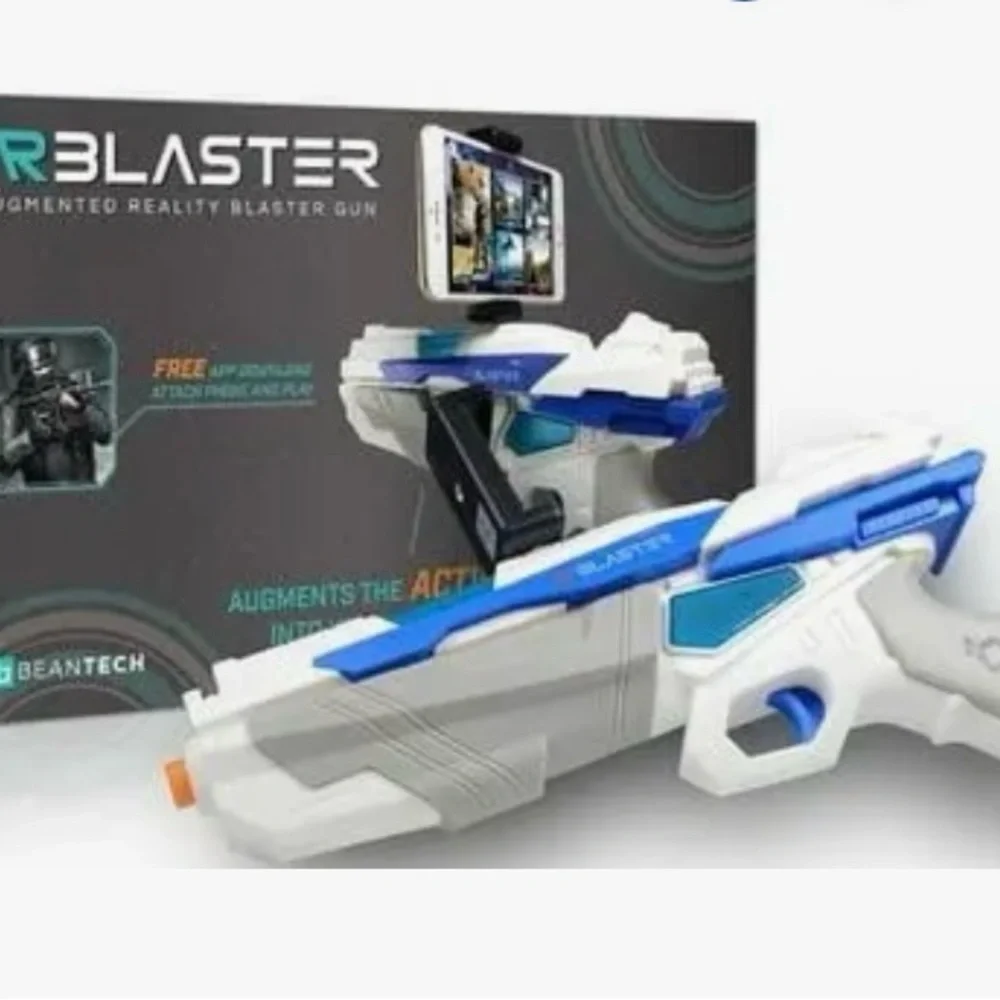 White and Blue Blaster Toy
